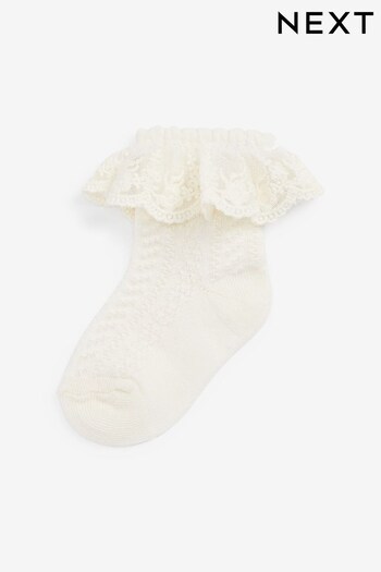 Ivory Occasion Frill Socks (0mths-2yrs) (A75818) | £4