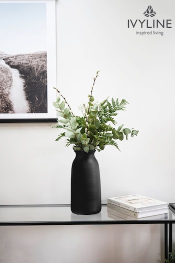 Ivyline Black Akemi Tall Vase Carbon Black (A75945) | £35