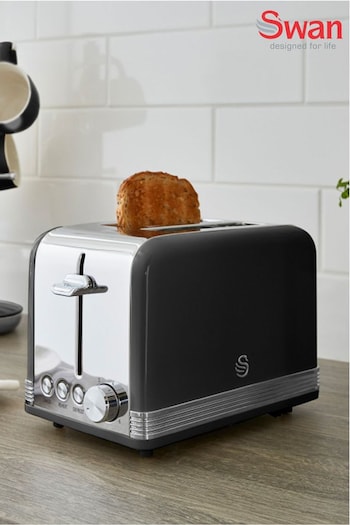 Swan Black 2 Slice Retro Black Toaster (A76715) | £30