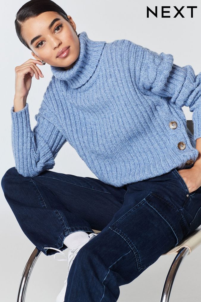 Buy Women s Jumpers Roll Neck Chunky Knit Knitwear Online Next UK
