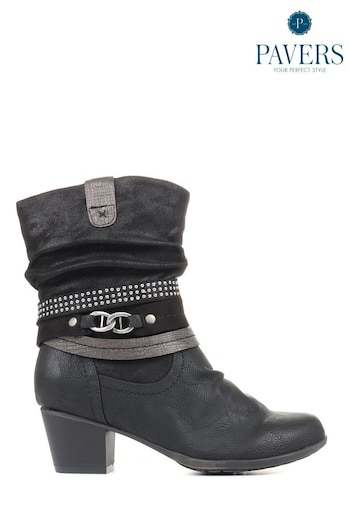 Pavers Ladies Block Heel Calf Boots (A77240) | £45