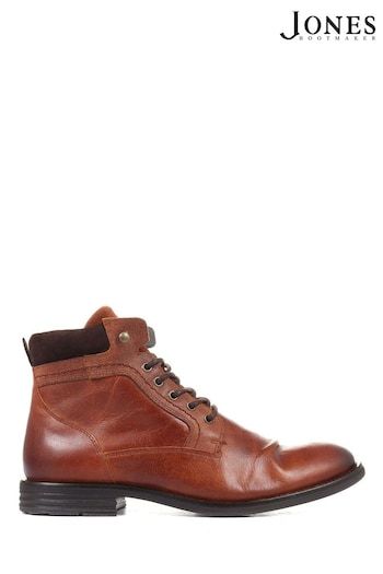 Jones Bootmaker Mens Brown Docklands Leather Lace-Up Fall Boots (A78427) | £120