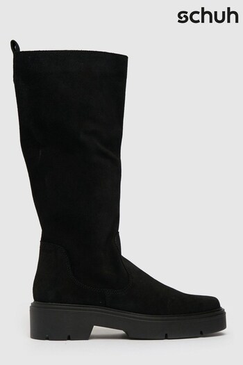Schuh Black Denise Suede Calf Boots (A78899) | £100