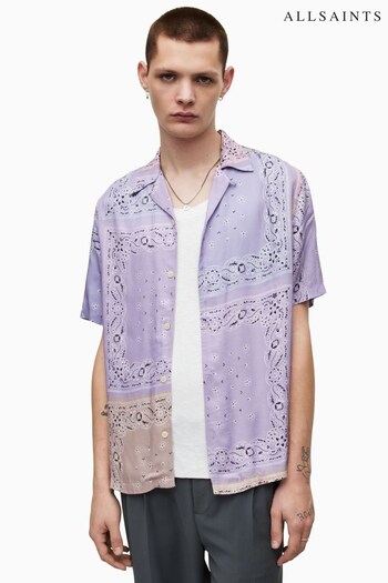 Allsaints Purple Tikal Shortsleeve Shirt (A78902) | £119