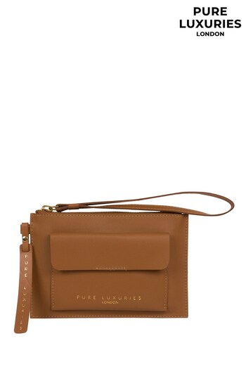 Pure Luxuries London Arreton Vegetable Tanned Leather Clutch Bag (A78999) | £29