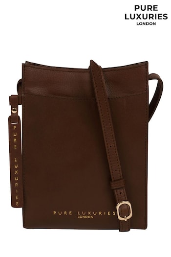 Pure Luxuries London Barton Vegetable Tanned Leather Cross-Body Phone Bag (A79000) | £30