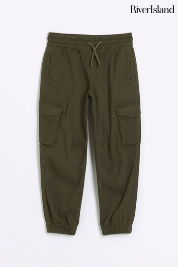 River Island Khaki Green Boys Hatch Cargo Trousers (A79083) | £20