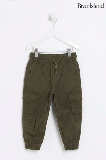 River Island Khaki Green Boys Hatch Cargo Trousers (A79225) | £18