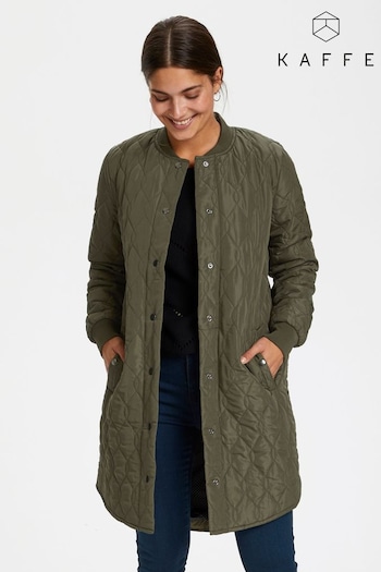 Kaffe Green Shally Regular Fit Quilted Coat (A79771) | £100