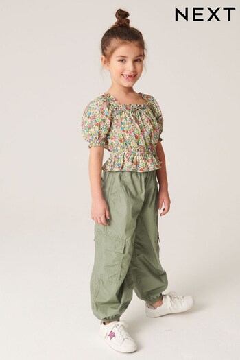 Green Parachute Cargo Cuffed Trousers and (3-16yrs) (A79863) | £16 - £21