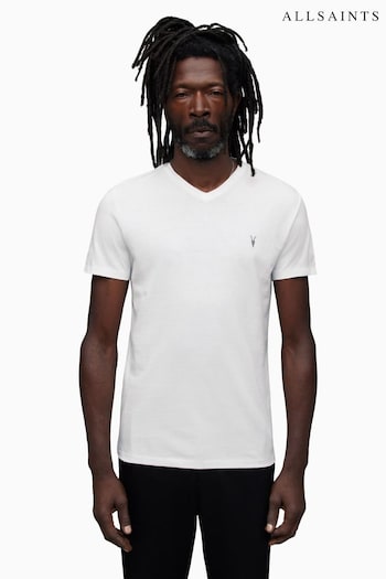 AllSaints White Tonic V-Neck T-Shirt (A81147) | £32