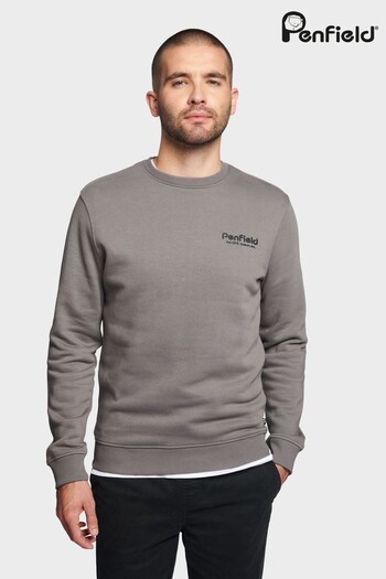 Penfield Grey Hudson Script Crew Neck Long-Sleeved Sweater (A81358) | £70