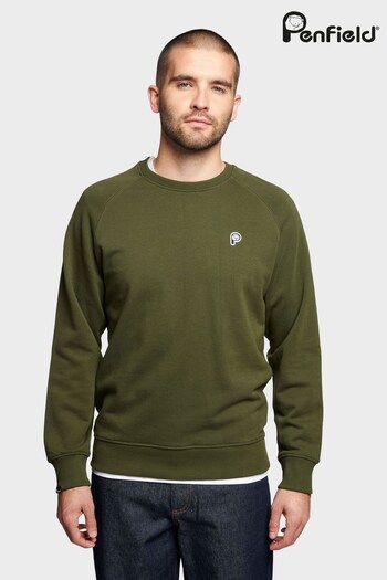 Penfield Green Bear Chest Badge Crew Sweatshirt (A81365) | £75