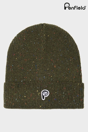 Penfield Green Bear Badge Neppy Beanie Hat (A81491) | £25