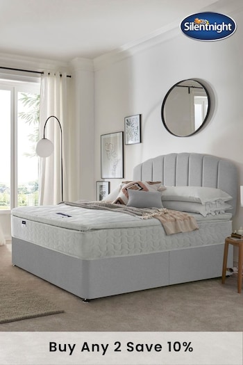 Silentnight Grey Miracoil Pillow Top Mattress and Divan Base Bed Set (A81907) | £455 - £635