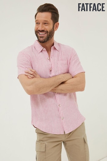 FatFace Pink Stripe Linen Shirt (A82084) | £52