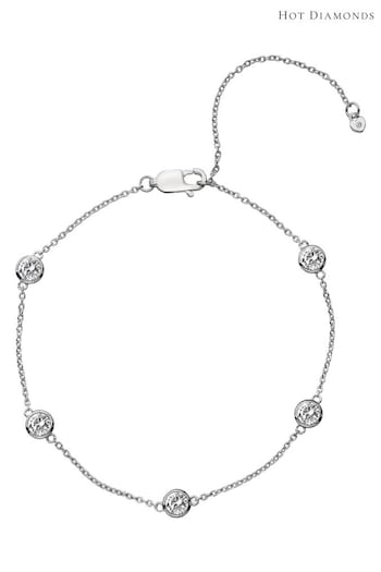 Hot Diamonds Silver Tone Tender White Topaz Intermittent Bracelet (A82274) | £75