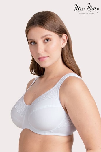 Miss Mary of Sweden White Cotton Now Minimizer Underwired Bra (A82289) | £47