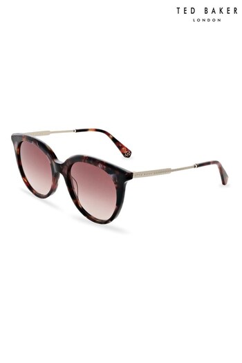 Ted Baker Womens Rounded Fashion Frame Sunglasses with Metal Temples (A82488) | £99