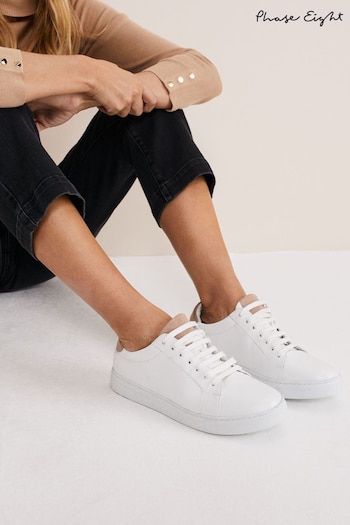 Phase Eight Tab White Trainers (A82547) | £89