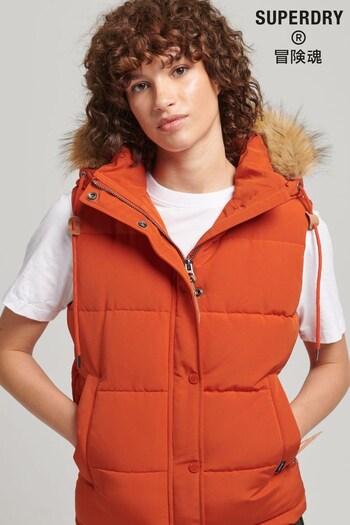 Superdry Orange Everest Faux Fur Gilet (A82579) | £95