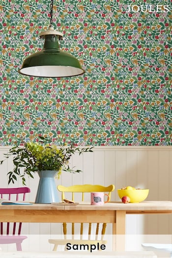 Joules Rainbow Arts & Crafts Floral Wallpaper Sample Wallpaper (A82863) | £1