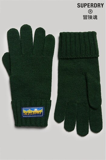 Superdry Green Wool Blend Radar Gloves (A82961) | £18