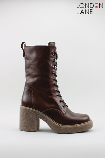 London Lane Black Style Hyde. Premium Leather Utility Boots (A83112) | £90