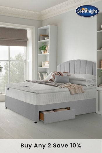 Silentnight Grey 1000 Mirapocket Pillow Top 2 Drawer Divan Bed Set (A83198) | £590 - £905