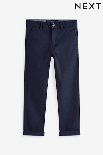 Navy Blue Regular Fit Stretch Chino Trousers (3-17yrs) (A83213) | £12 - £17