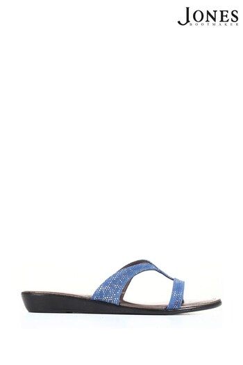 Jones Bootmaker Blue Klevina Leather Sandals (A83242) | £49