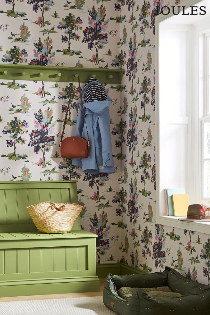 Joules Dawn Grey Woodland Scene Wallpaper Wallpaper (A83672) | £48