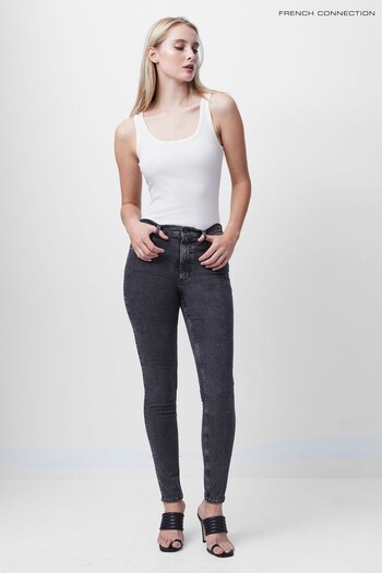 French Connection Black Rebound Denim Skinny Jeans scintillant (A83817) | £75