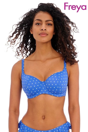 Freya Blue Azure Jewel Cover Underwire Sweetheart Bikini Top (A84074) | £36 - £40