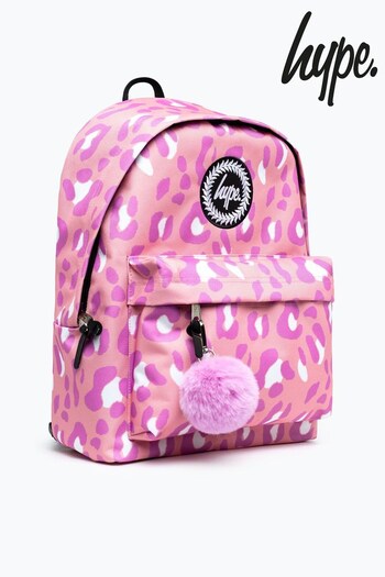 Hype. Unisex Pink Tone On Tone Leopard Crest Backpack (A84226) | £30