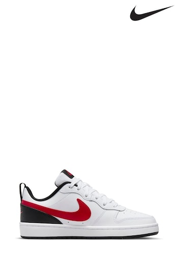 Nike Red/White Court Borough Low Youth Trainers (A84419) | £40