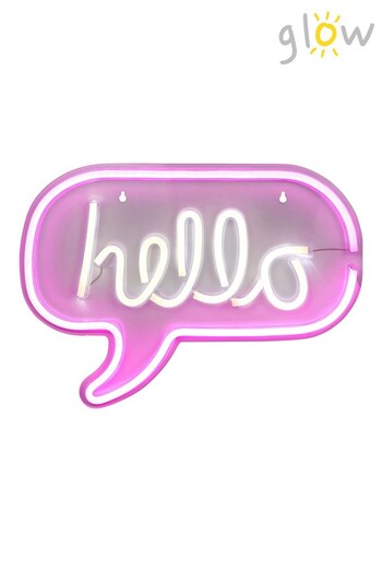 glow Pink Neon Hello Wall Light (A84479) | £30