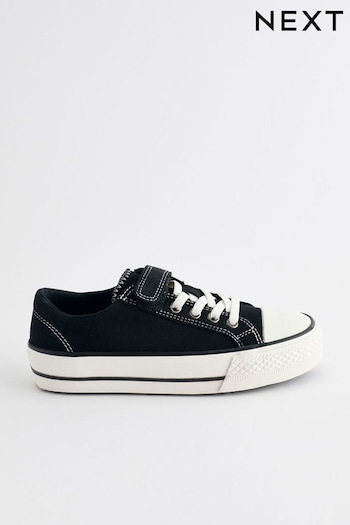Black One Strap Elastic Lace Trainers (A84620) | £20 - £27