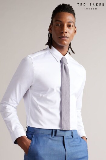 Ted Baker White Holmess Long Sleeve Slim Fit Shirt (A84849) | £69