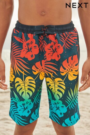Blue Palm Dip Dye Board Swim Stretch Shorts (3-16yrs) (A85067) | £14 - £20