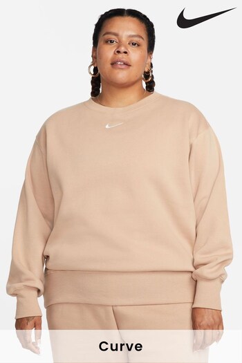 Nike Brown Oversized Curve Crew Sweatshirt (A85193) | £55