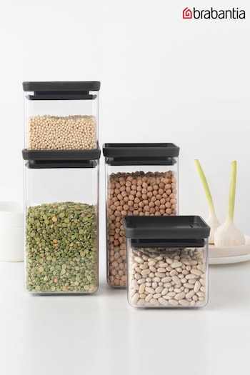 Brabantia Clear Tasty + Stackable Square Canisters Set (A85275) | £38
