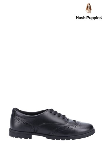 Hush Puppies Junior Eadie School Black Shoes (A85289) | £50