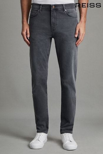 Reiss Grey Robin Slim Fit Washed Jersey Jeans monogram (A85323) | £98