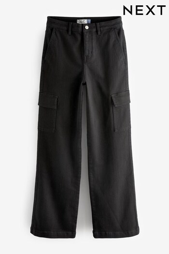 Black Wide Leg Cargo Jeans (A85468) | £49