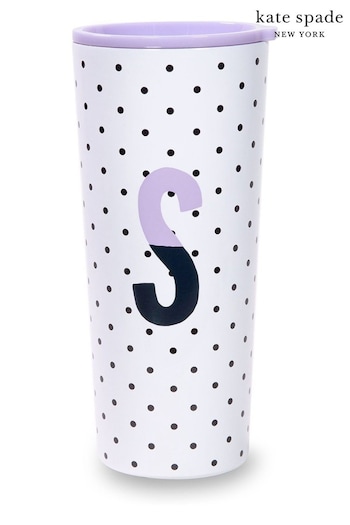 kate spade new york White Initial Sparks Of Joy Stainless Steel Tumbler - S (A85678) | £25