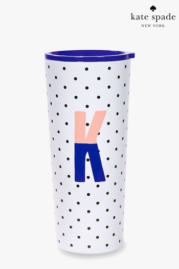 kate spade new york White Initial Sparks Of Joy Stainless Steel Tumbler (A85700) | £25