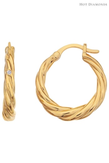 Hot Diamonds X Jac Jossa Gold Tone Entwine Earrings (A85720) | £80