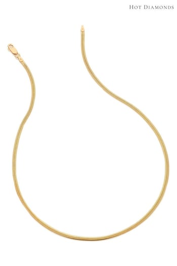 Hot Diamonds Gold Tone Embrace Oval Snake 40-45cm Chain Necklace (A85740) | £90