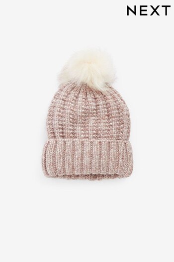 Cream Chunky Knitted Pom Hat (A85891) | £12